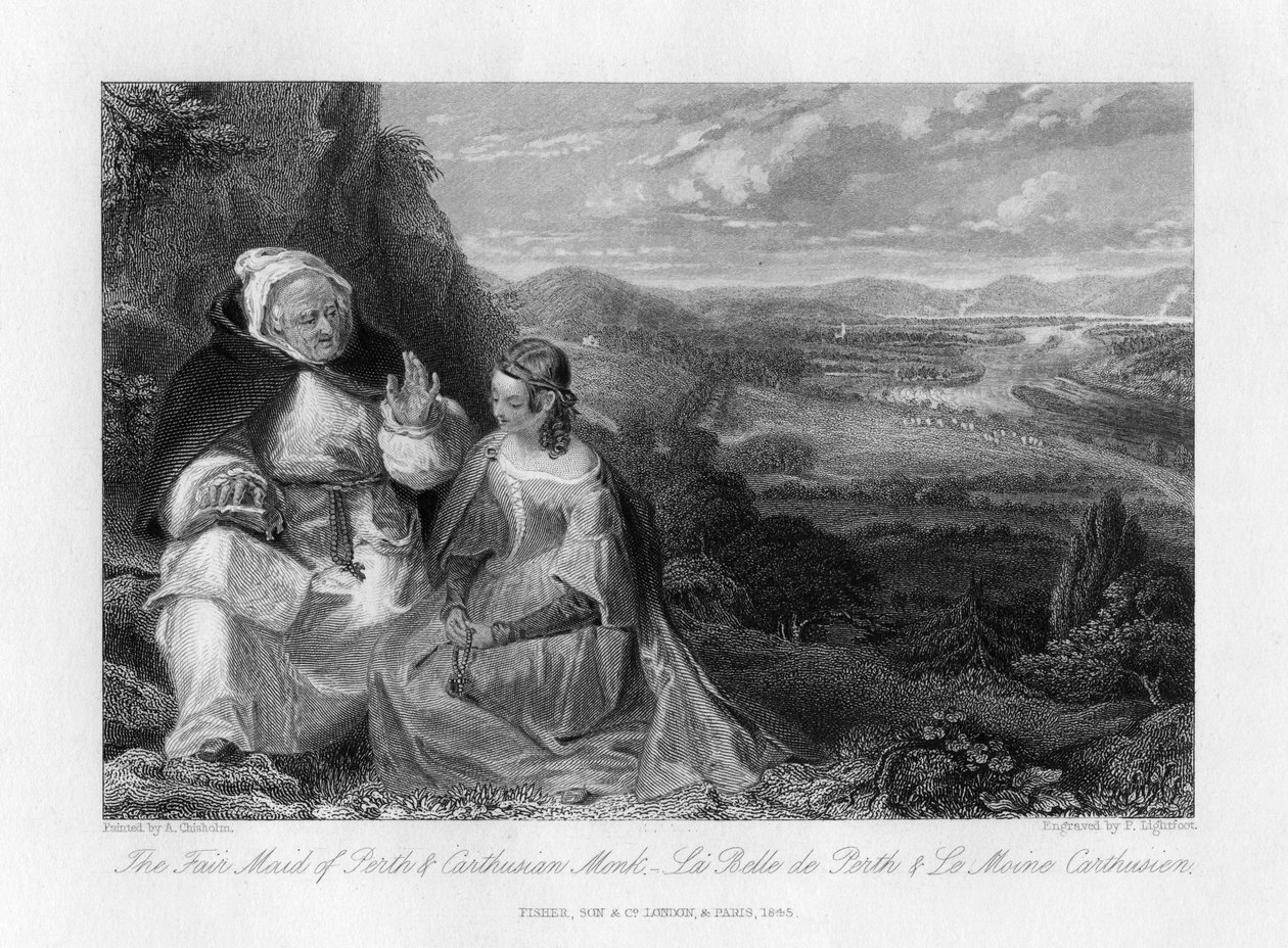 Die schöne Maid von Perth und der Kartäusermönch, 1845 von Peter Lightfoot