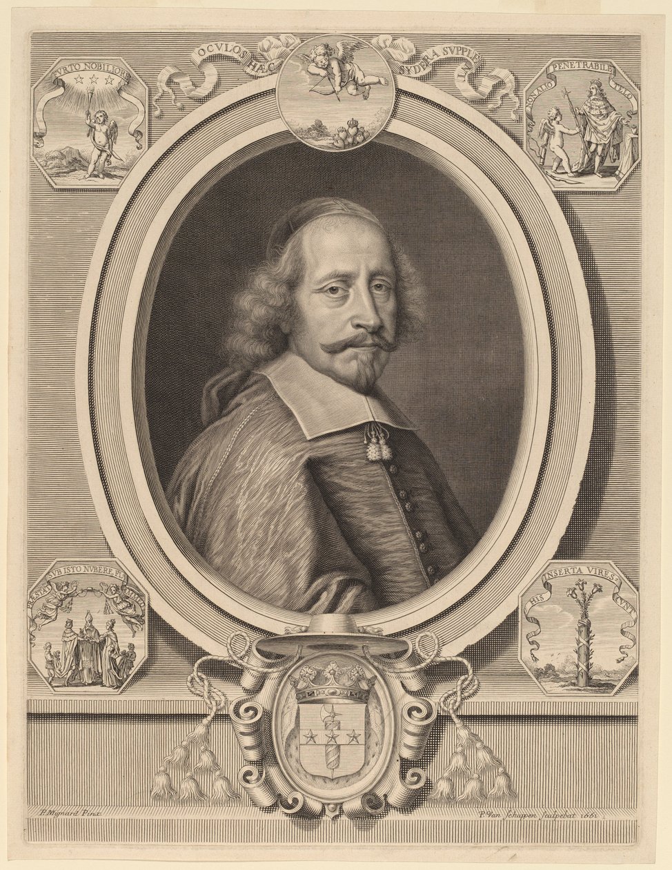 Kardinal Jules Mazarin von Peter Ludwig van Schuppen after Pierre Mignard I