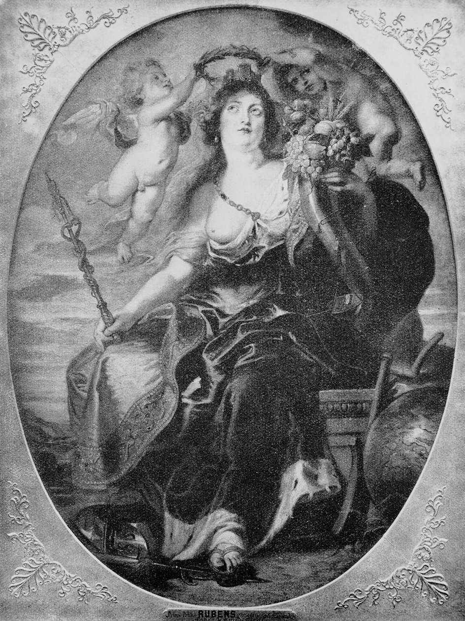 Porträt von Maria von Medici nach einem Gemälde von Peter Paul Rubens (Gravur) von Peter Paul (after) Rubens