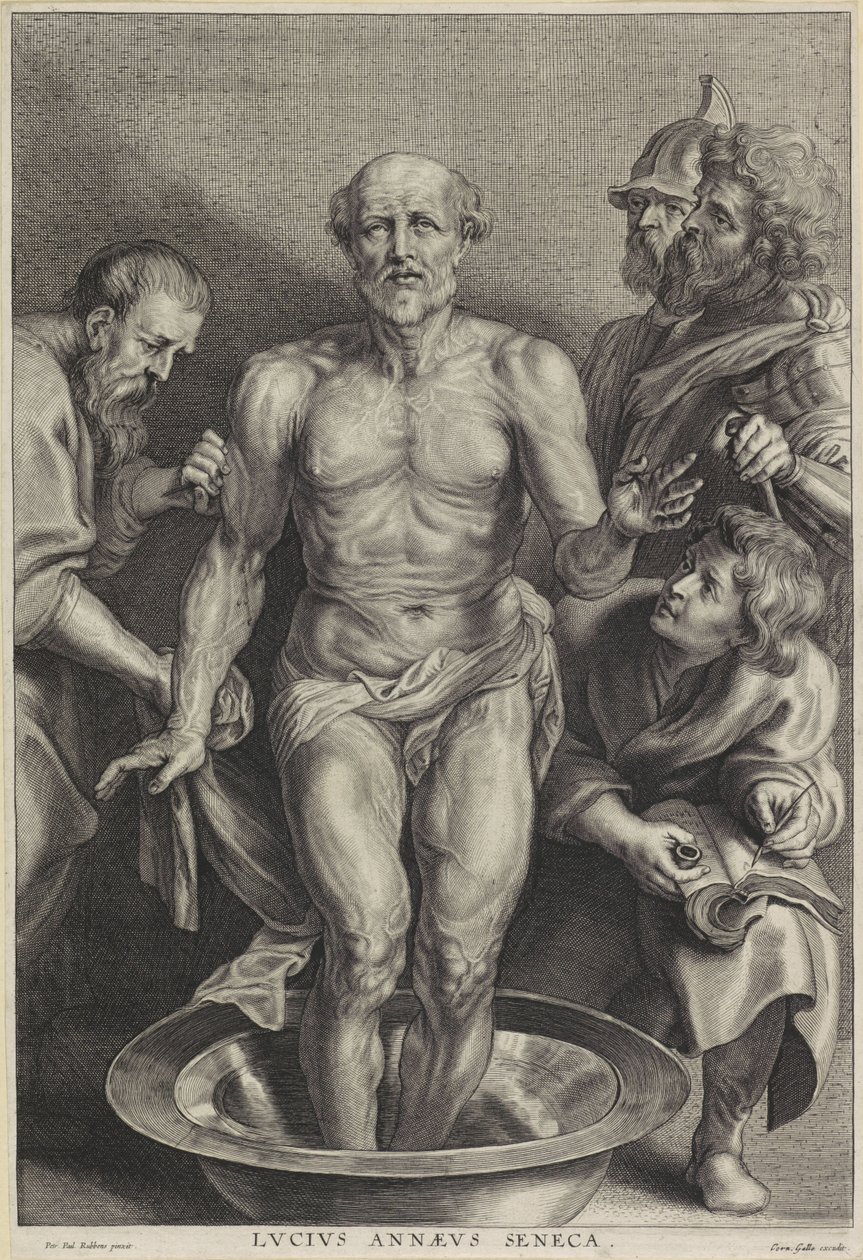 Der Tod des Seneca, graviert von Alexander Voet II von Peter Paul (after) Rubens