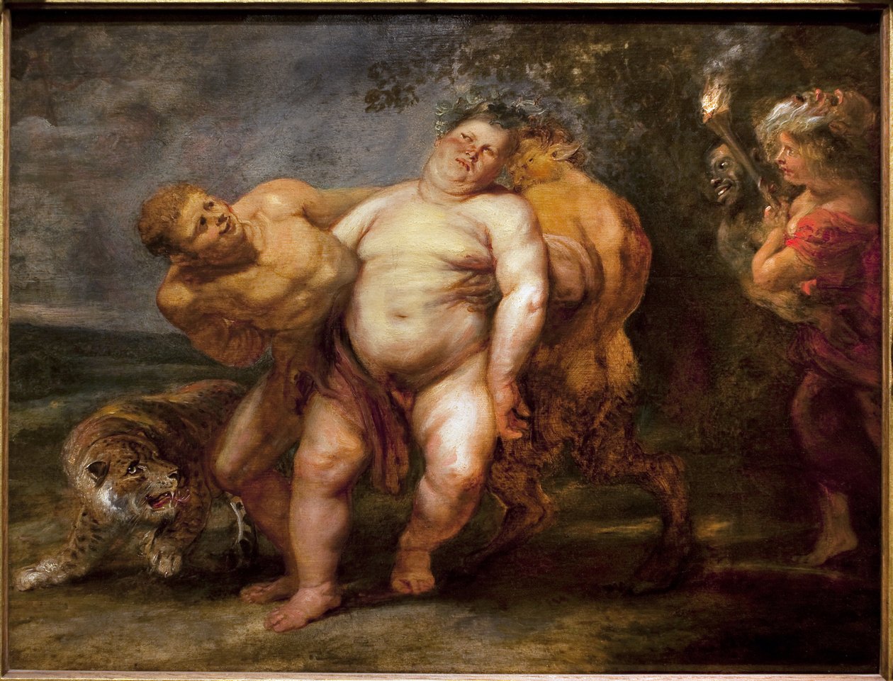 Betrunkener Silen. Gemälde aus dem Umfeld von Peter Paul Rubens (1577-1640), Öl auf Holz, Mitte des 17. Jahrhunderts. Museum der Schönen Künste in Angers. von Peter Paul (circle of) Rubens
