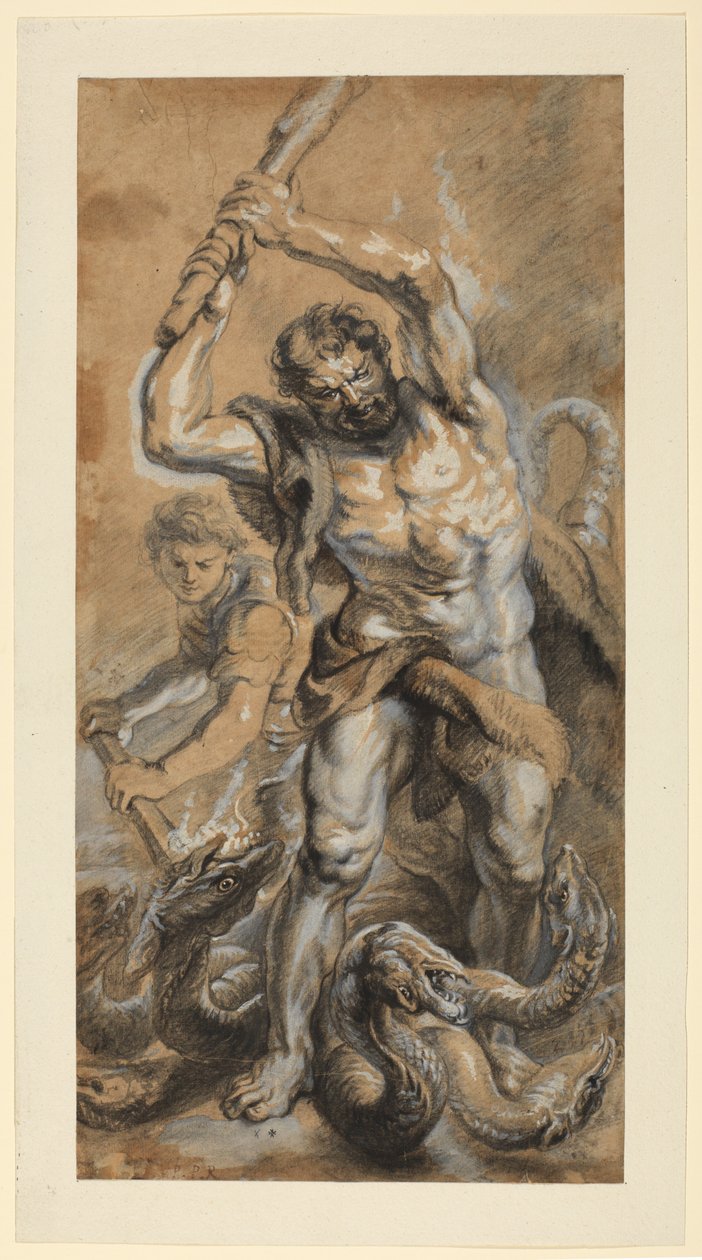 Herkules tötet die lernäische Hydra von Peter Paul (school of) Rubens