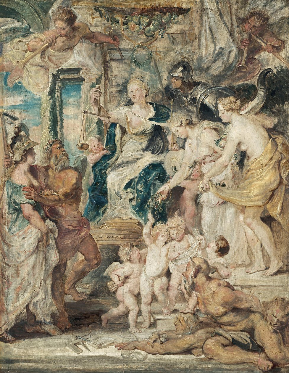 Die glückliche Regierung (Skizze zum Medici-Zyklus) von Peter Paul Rubens