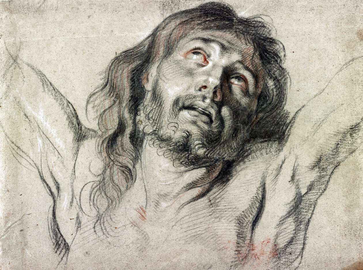 Christuskopf am Kreuz von Peter Paul Rubens von Peter Paul Rubens