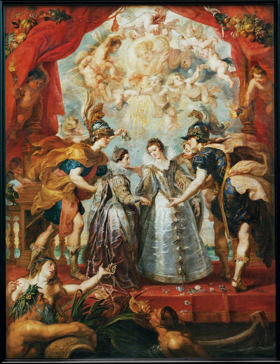 Der Austausch der beiden Prinzessinnen von Frankreich und Spanien auf der Bidassoa von Peter Paul Rubens