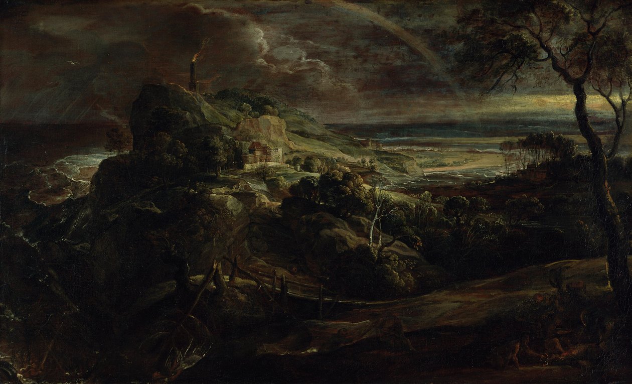 Landschaft mit dem Schiffbruch des Paulus (?) von Peter Paul Rubens