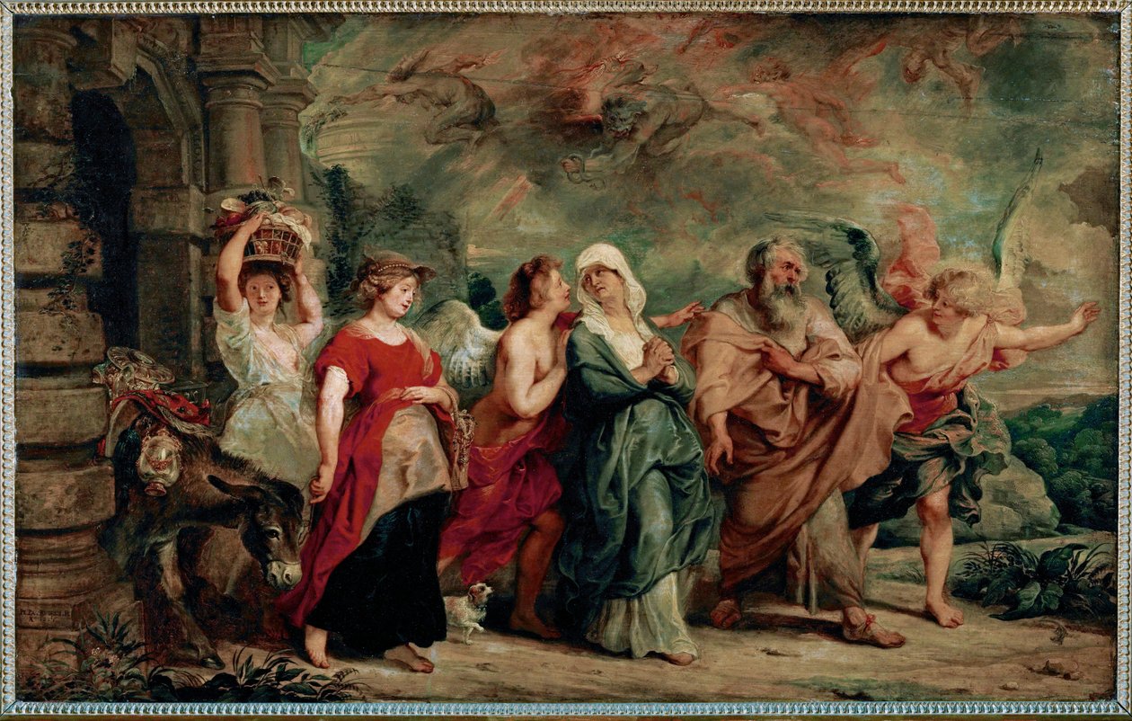 Lot und seine Familie verlassen Sodom von Peter Paul Rubens