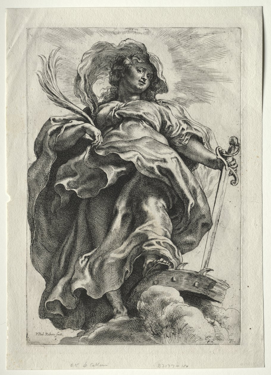 Die heilige Katharina in den Wolken von Peter Paul Rubens