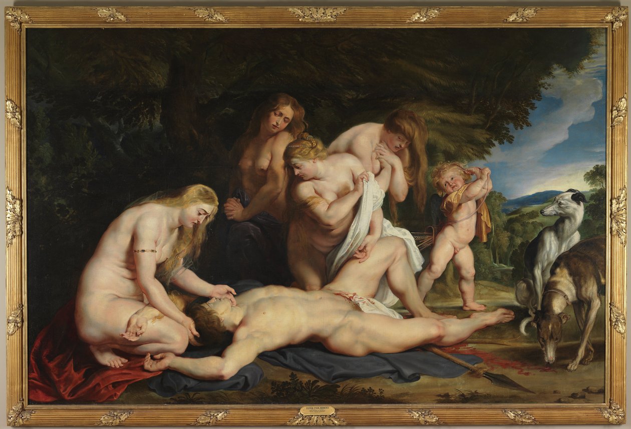 Der Tod des Adonis (mit Venus, Amor und den drei Grazien) von Peter Paul Rubens