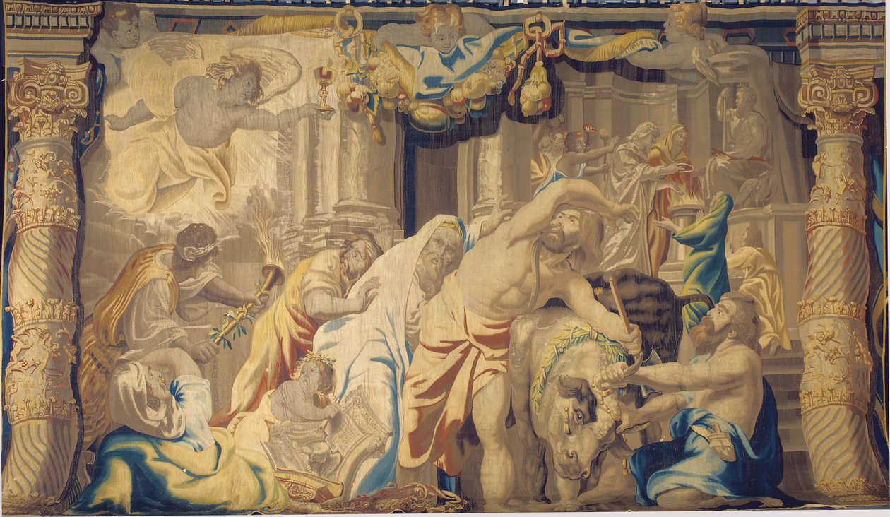 Die Eucharistie besiegt die heidnischen Opfer, Brüssel, zweite Hälfte des 17. Jahrhunderts von Peter Paul Rubens