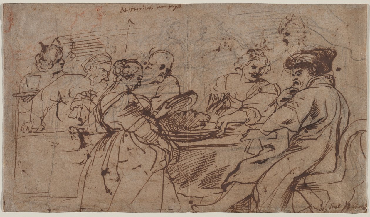 Das Fest des Herodes (recto) Tomyris mit dem Kopf des Kyros (verso), ca. 1637-1638 von Peter Paul Rubens