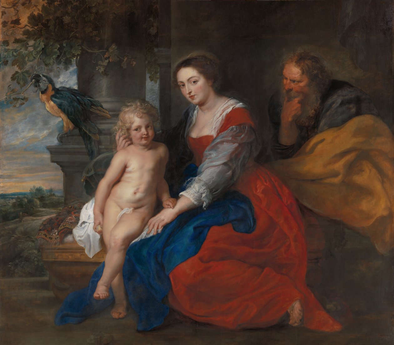 Die Heilige Familie mit dem Papagei von Peter Paul Rubens