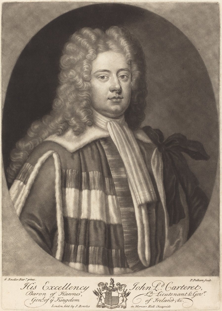 John, Lord Carteret von Peter Pelham after Sir Godfrey Kneller