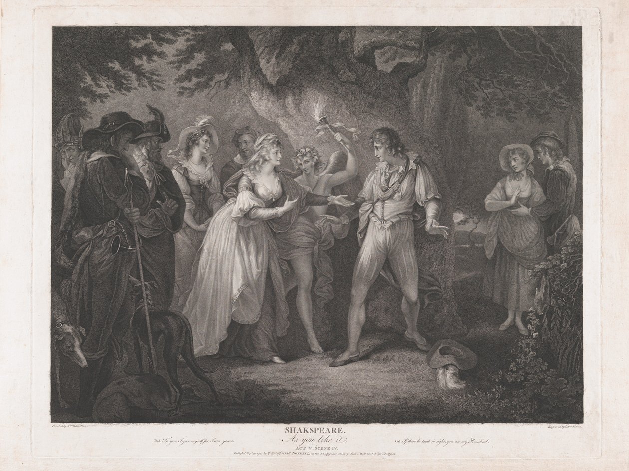 Wie es euch gefällt, Akt 5, Szene 4 Shakespeare, 29. September 1792 von Peter Simon