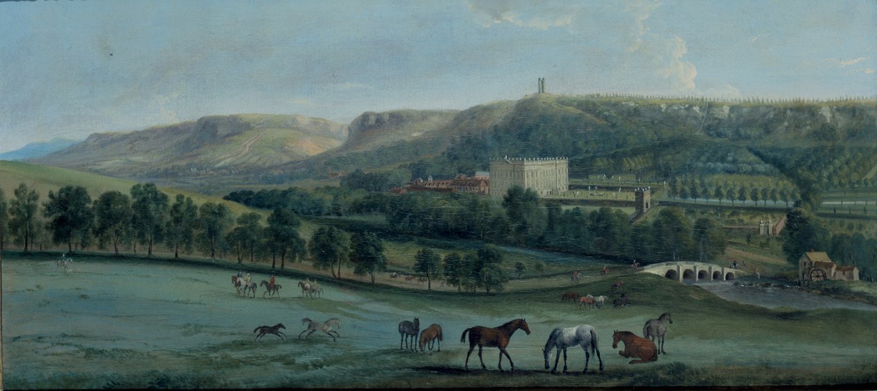 Blick auf Chatsworth von Südwesten von Peter Tillemans