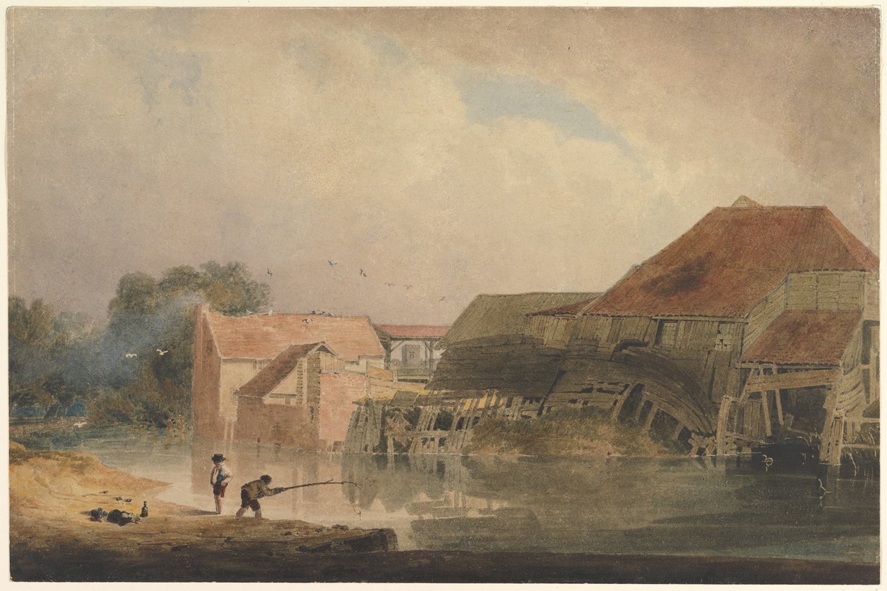 Flusslandschaft (Alte Mühle) von Peter de Wint