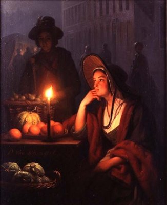 Marktstand bei Nacht von Petrus van Schendel