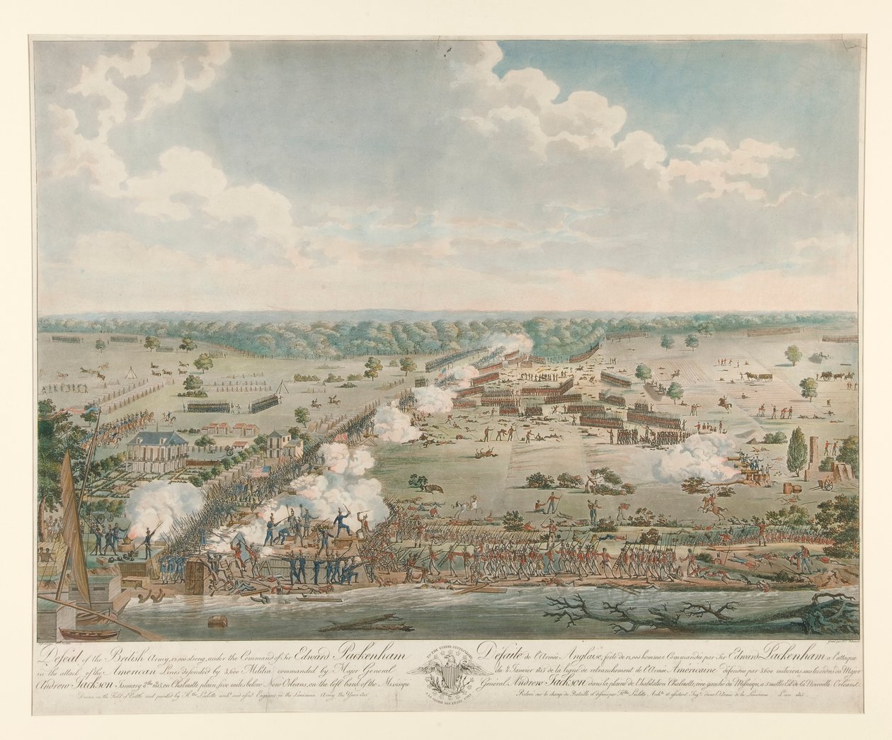 Niederlage der britischen Armee (Schlacht von New Orleans) von Philibert Louis Debucourt