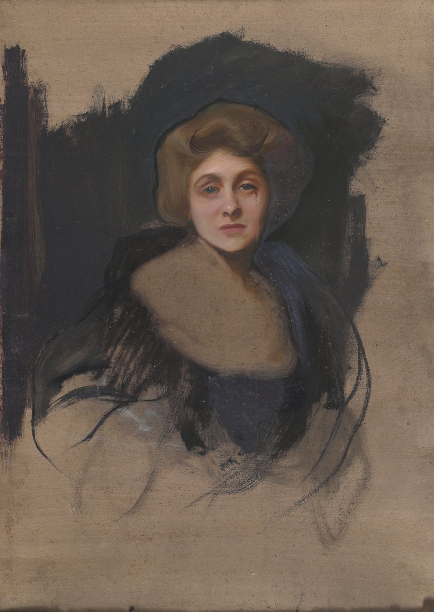 Skizze für das Porträt der Viscountess Lee of Fareham (verso) von Philip Alexius de Laszlo