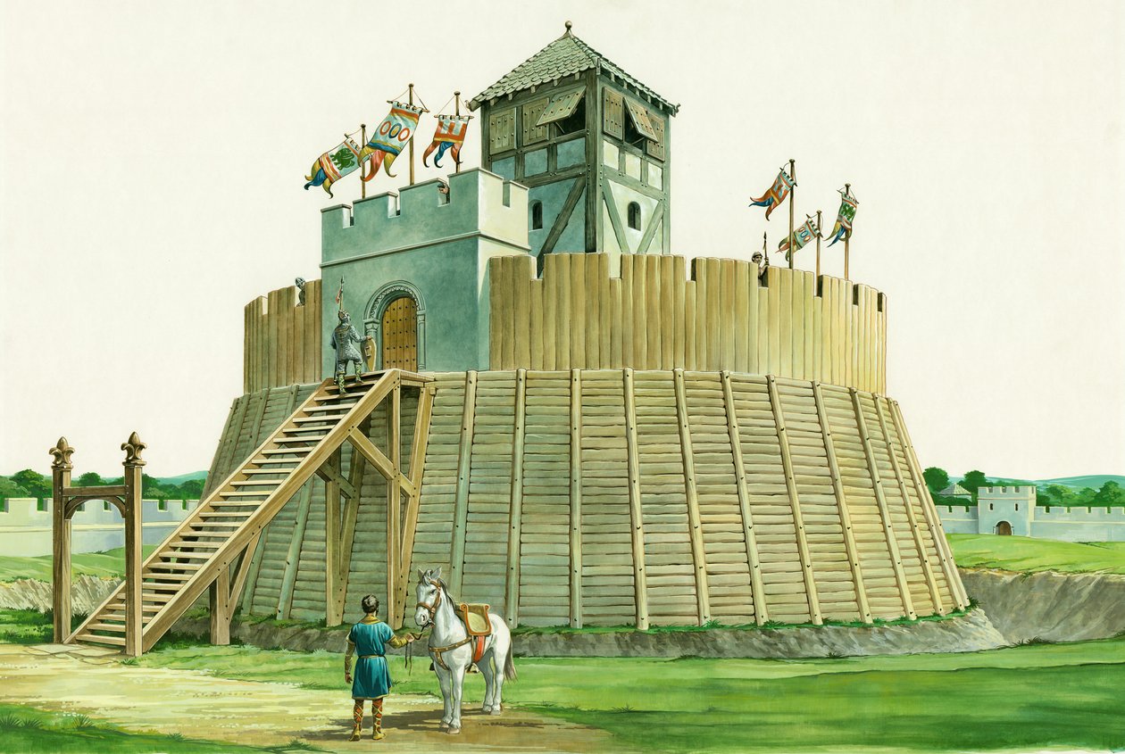 Normannischer Aussichtsturm bei Bramber Castle, West Sussex, ca. 1995-2009 von Philip Corke