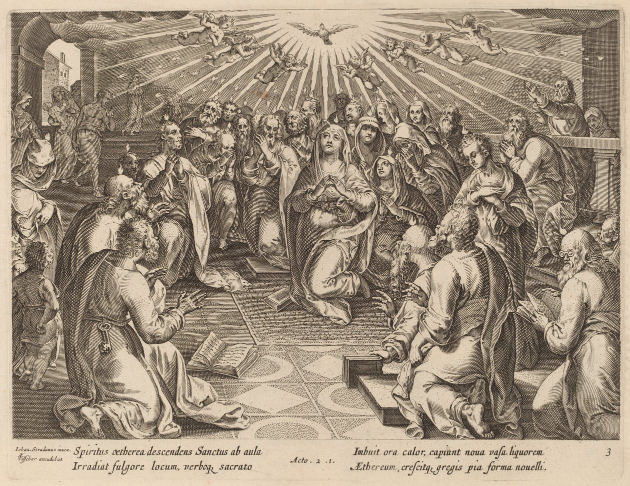 Pfingsten von Philip Galle after Jan van der Straet
