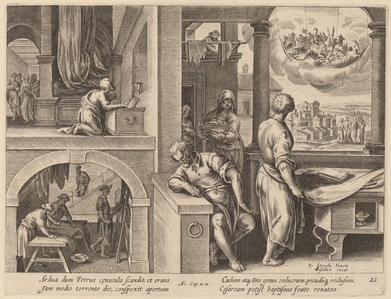 Die Vision des Heiligen Petrus von Philip Galle after Jan van der Straet
