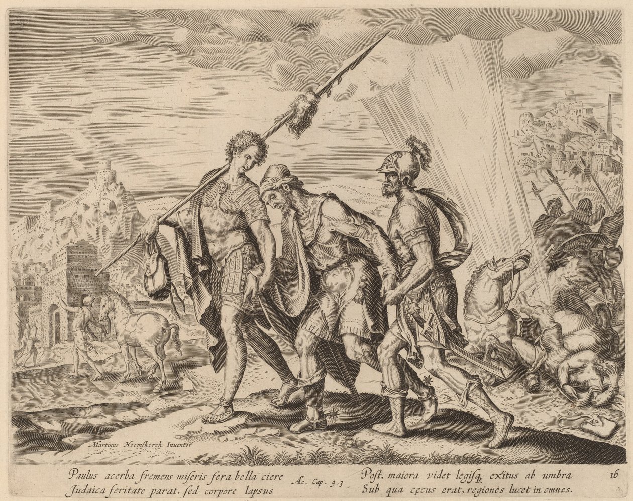 Die Bekehrung des Heiligen Paulus von Philip Galle after Maerten van Heemskerck
