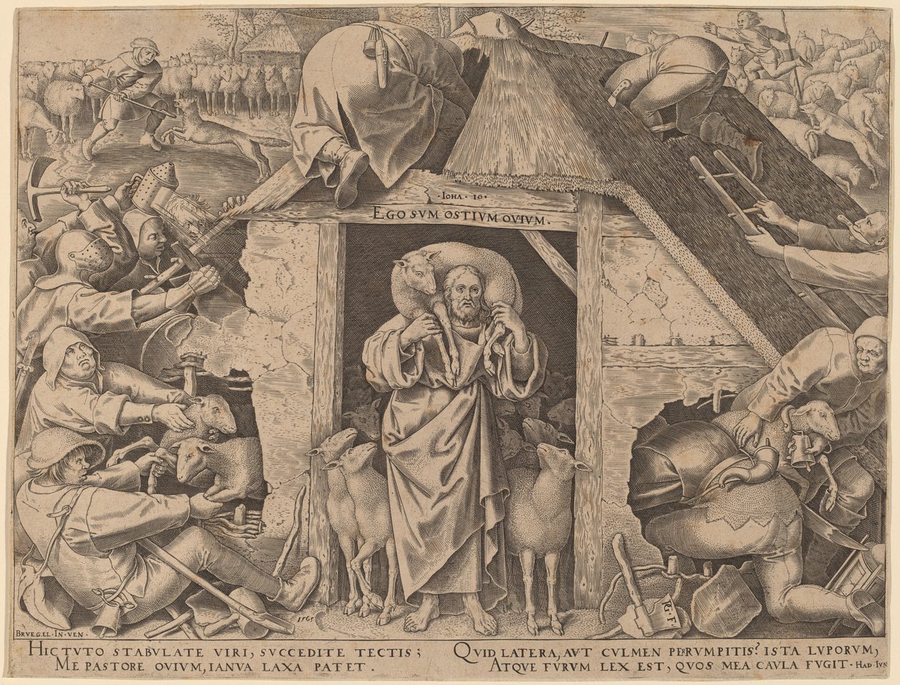 Das Gleichnis vom guten Hirten von Philip Galle after Pieter Bruegel the Elder
