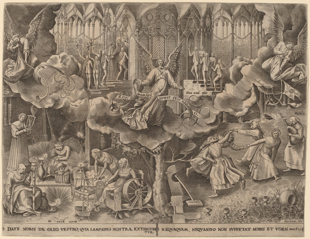 Das Gleichnis von den klugen und törichten Jungfrauen von Philip Galle after Pieter Bruegel the Elder