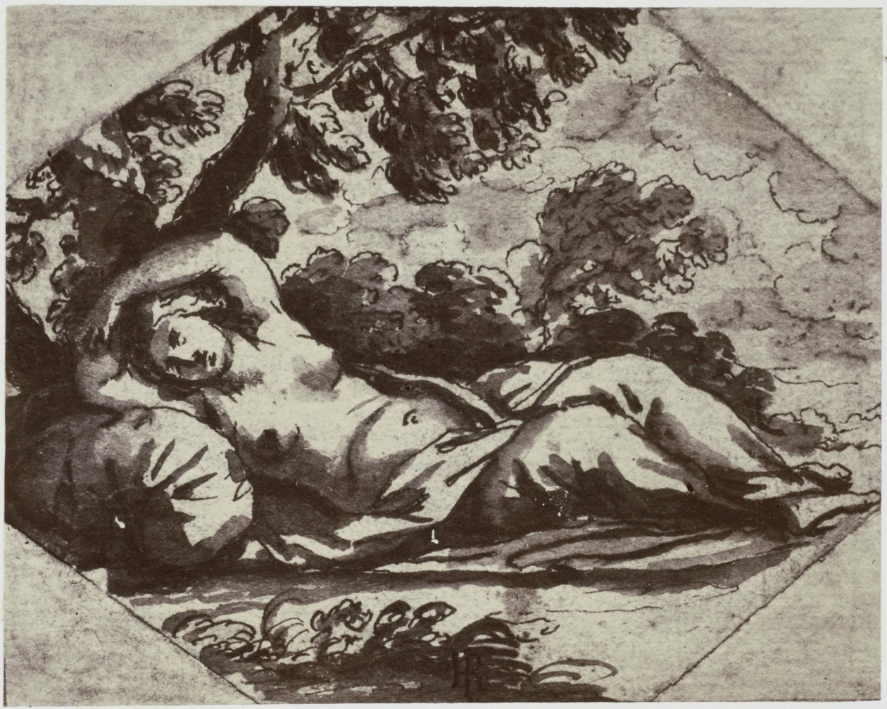 Bischof [Jan de Bisschop], Eine schlafende Schönheit von Philip Henry Delamotte