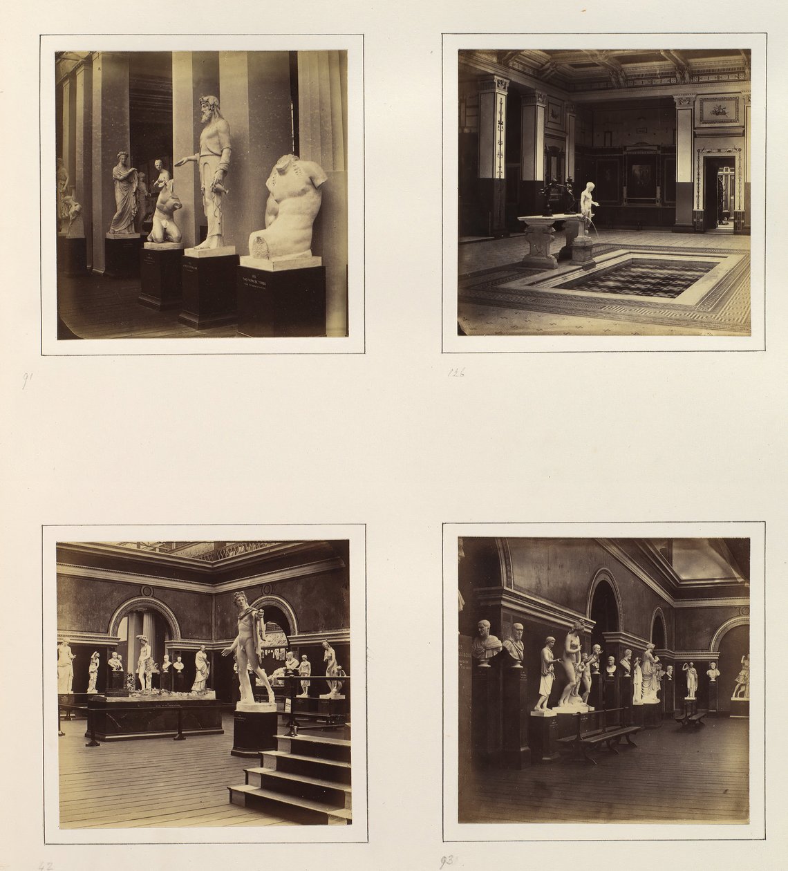 Griechischer Hof mit Farnese-Torso eines Jünglings, Ansicht eines klassischen Brunnens und Pools, Rom, ca. 1859 von Philip Henry Delamotte.