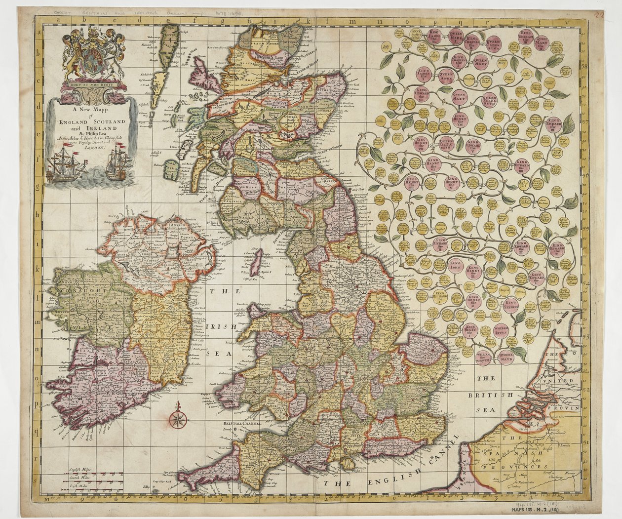 Eine neue Karte von England, Schottland und Irland von Philip Lea