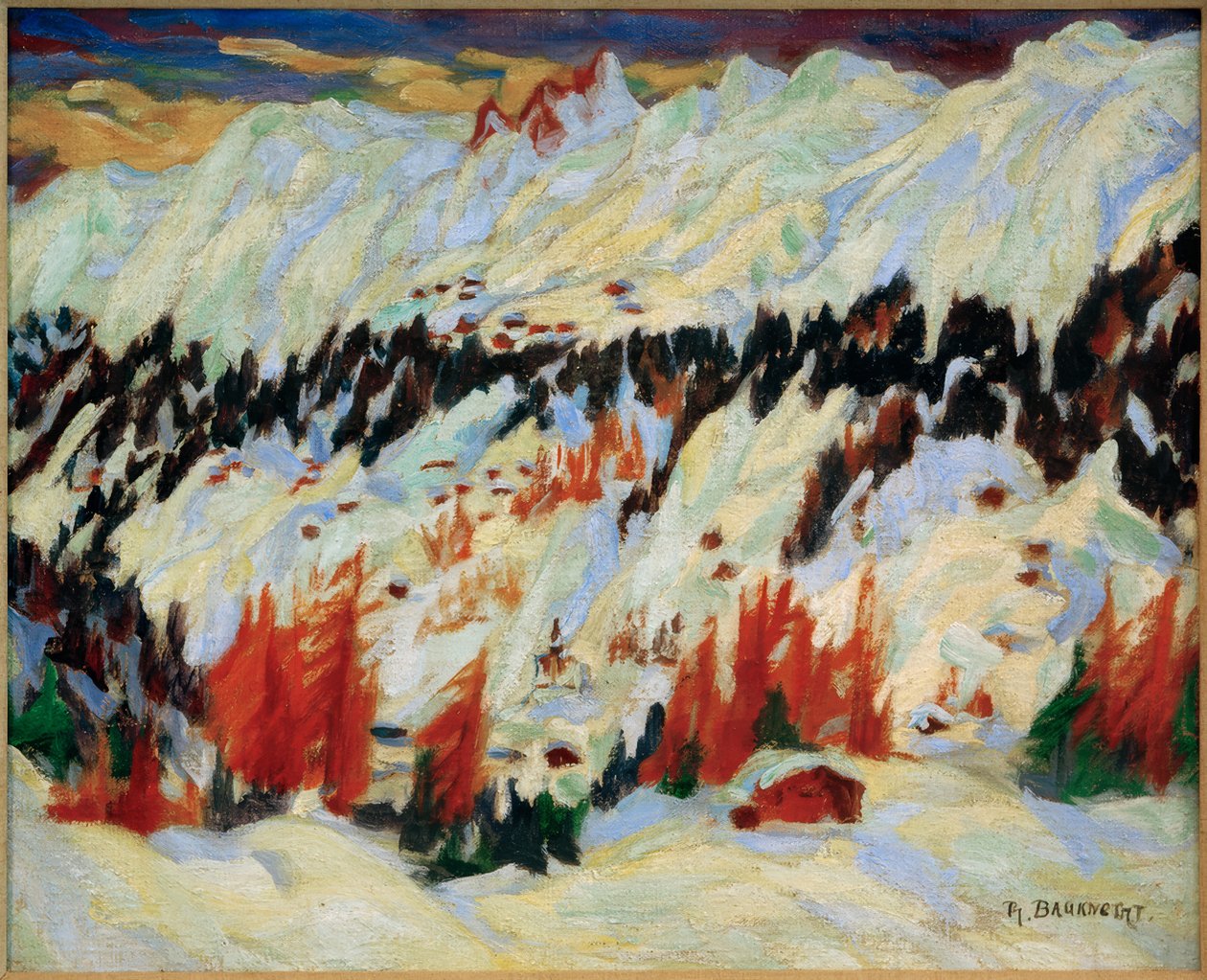 Winterlandschaft bei Davos Frauenkirch von Philipp Bauknecht