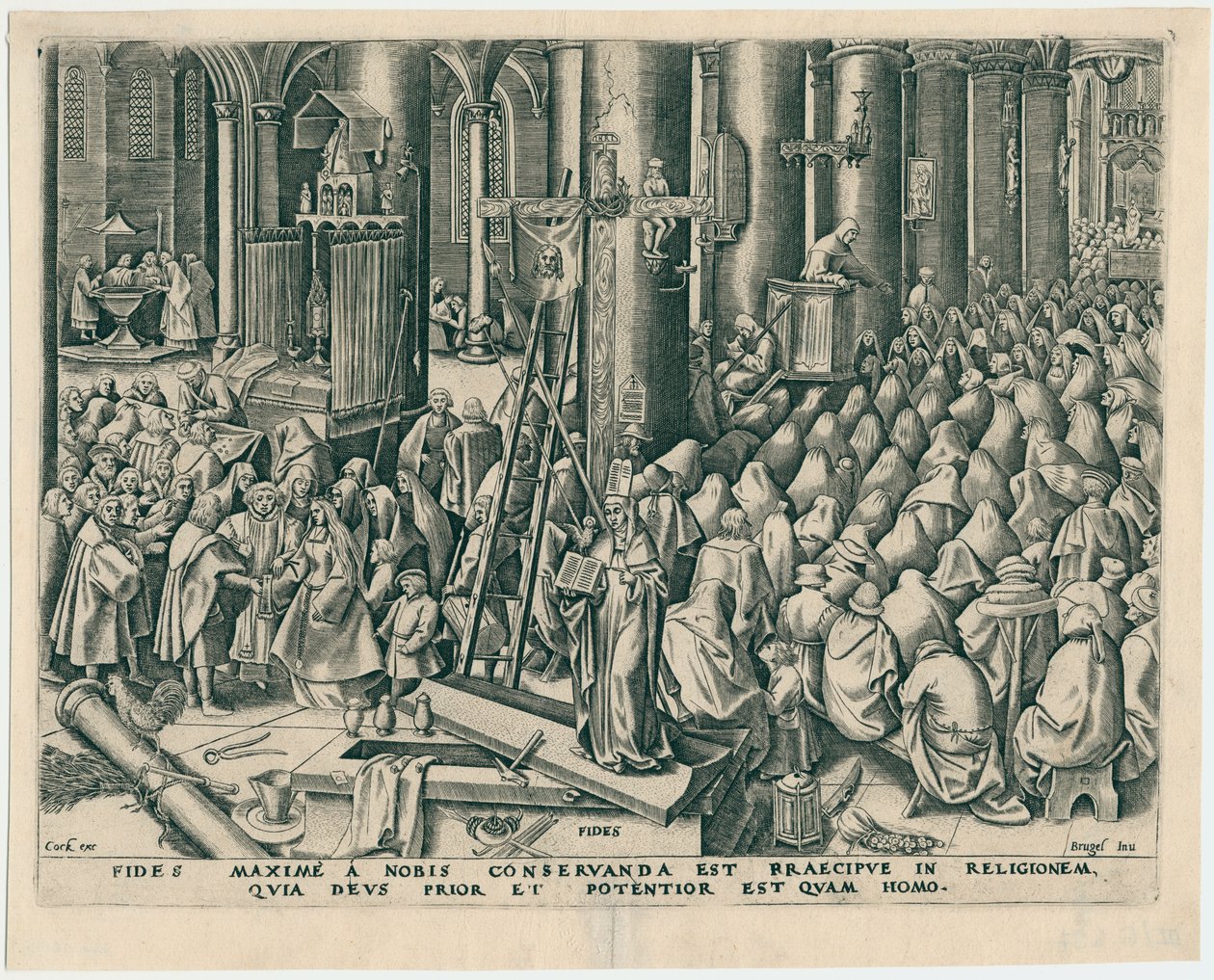 Fides Glaube aus Die sieben Tugenden, 1559 von Philipp Galle