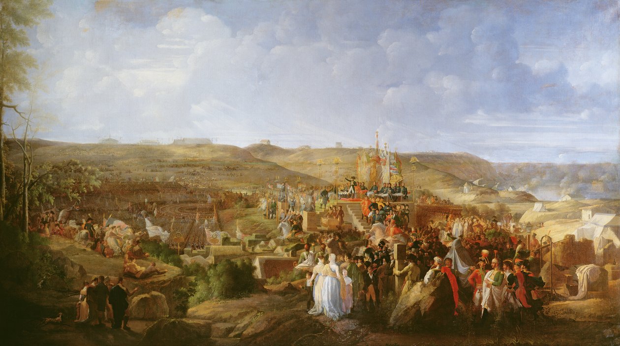 Napoleon in einem Lager in Boulogne verteilt das Kreuz der Ehrenlegion, 16. August 1804 von Philippe Auguste Hennequin
