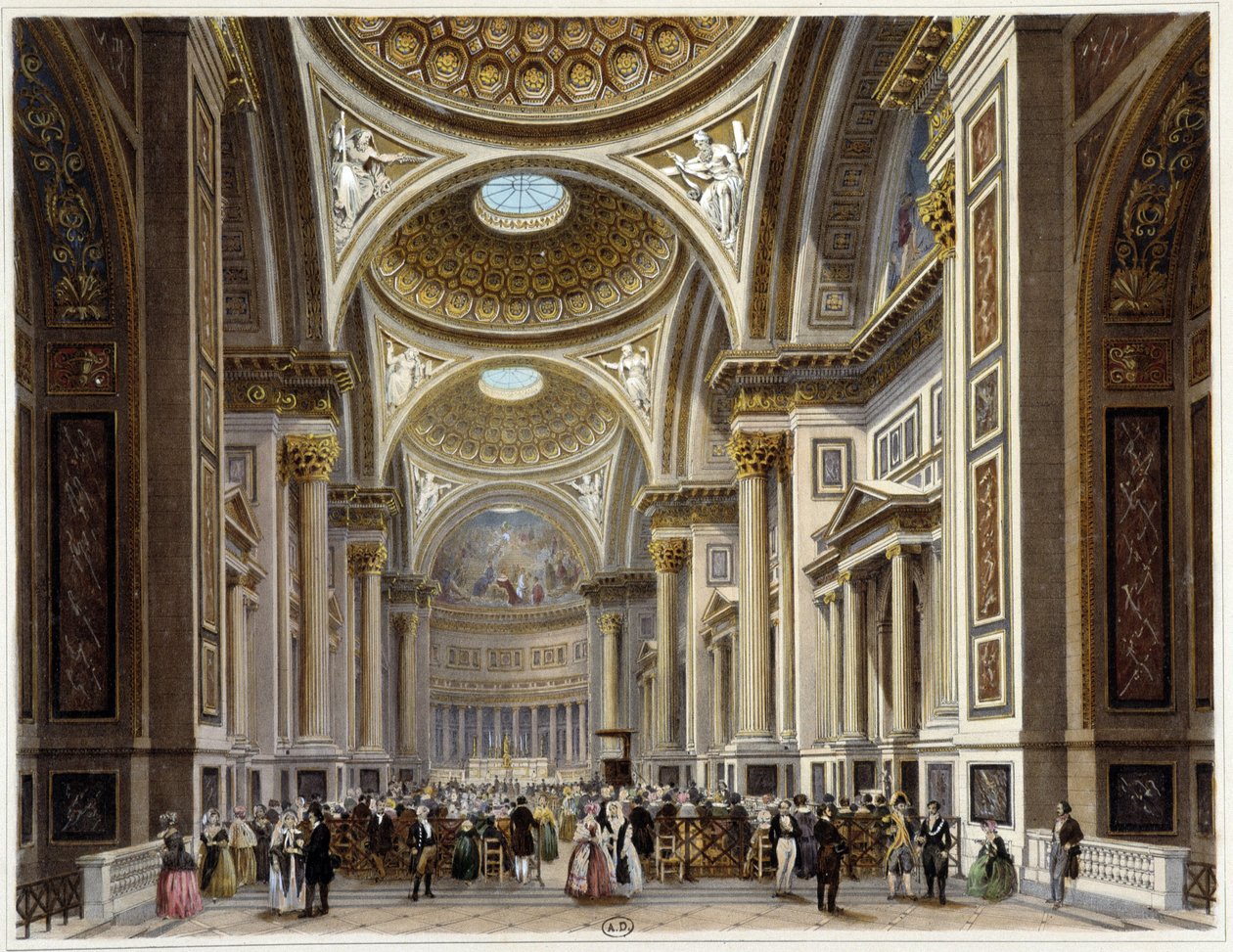 Innenraum der Kirche der Madeleine - in „Promenade dans Paris et ses environs“, Zeichnungen von Jacottet und Benoist, ed. Gihaut Frères von Philippe Benoist