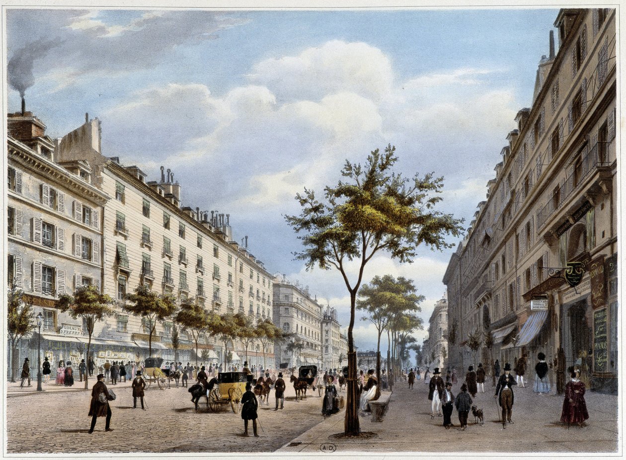 Le boulevard des Italians - in "Promenade dans Paris et ses environs", von Jacottet et Benoist, ed. Gihaut von Philippe Benoist