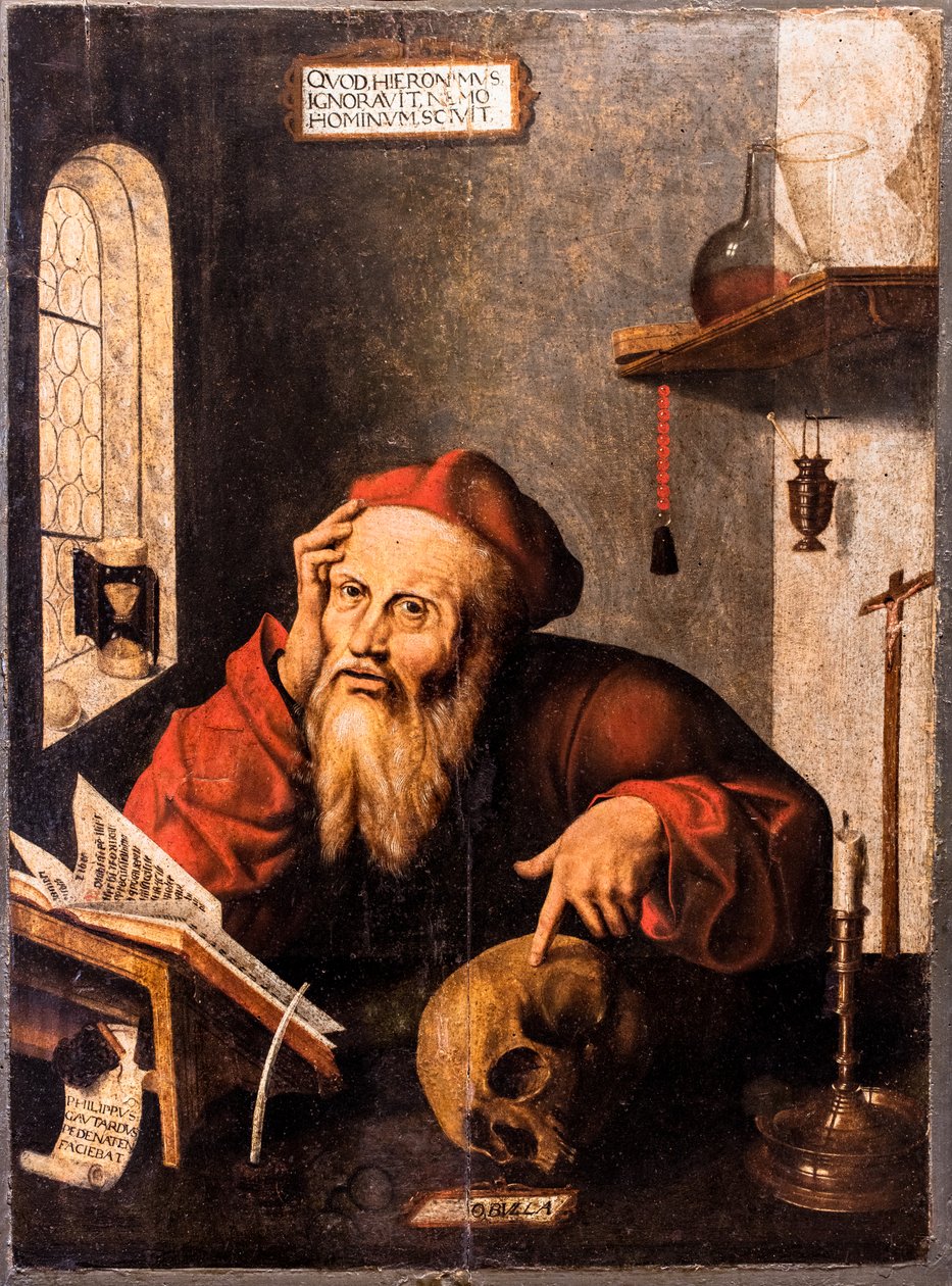 Der heilige Hieronymus in seiner Zelle von Philippe Gautard