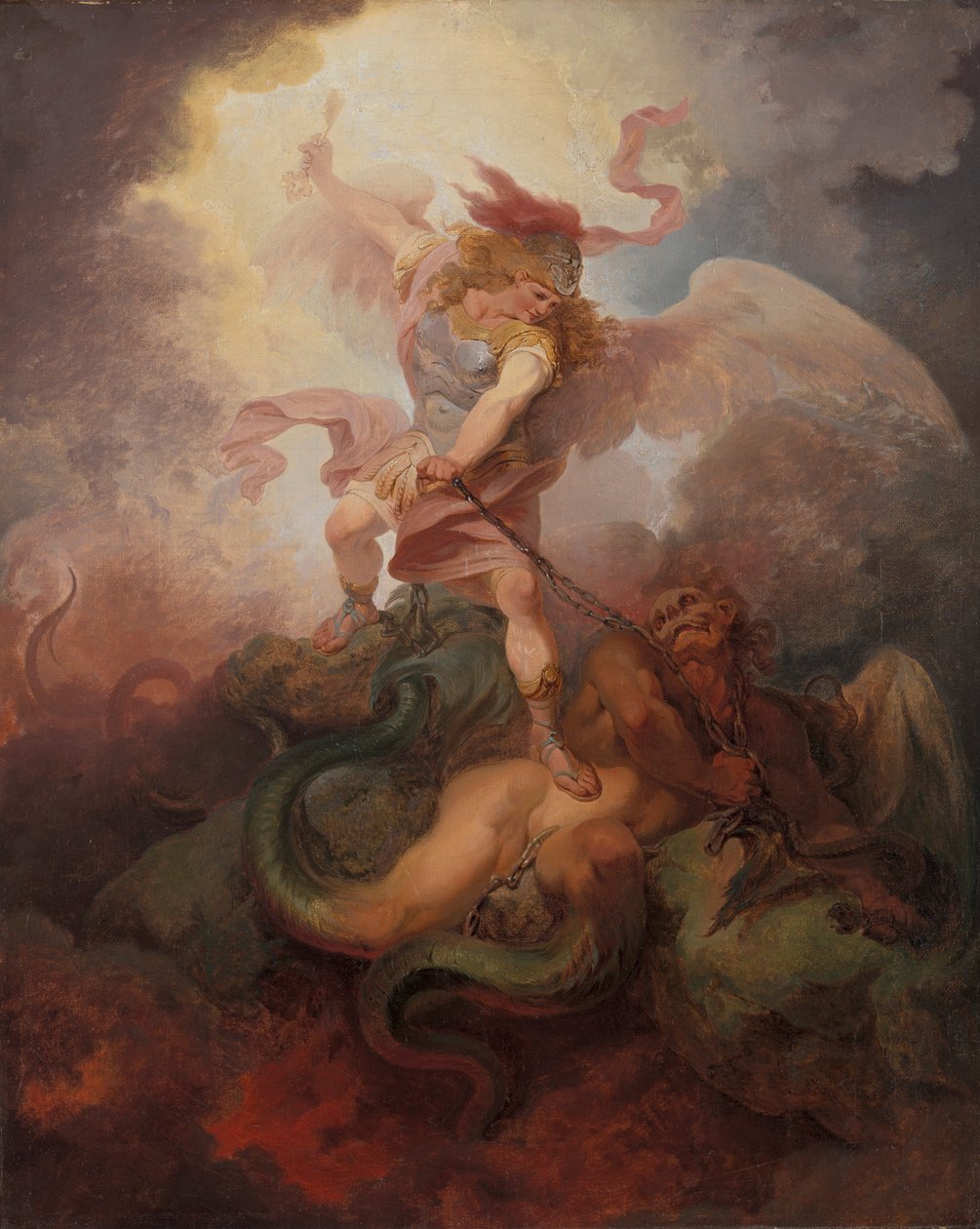 Der Engel, der Satan bindet von Philippe-Jacques de Loutherbourg