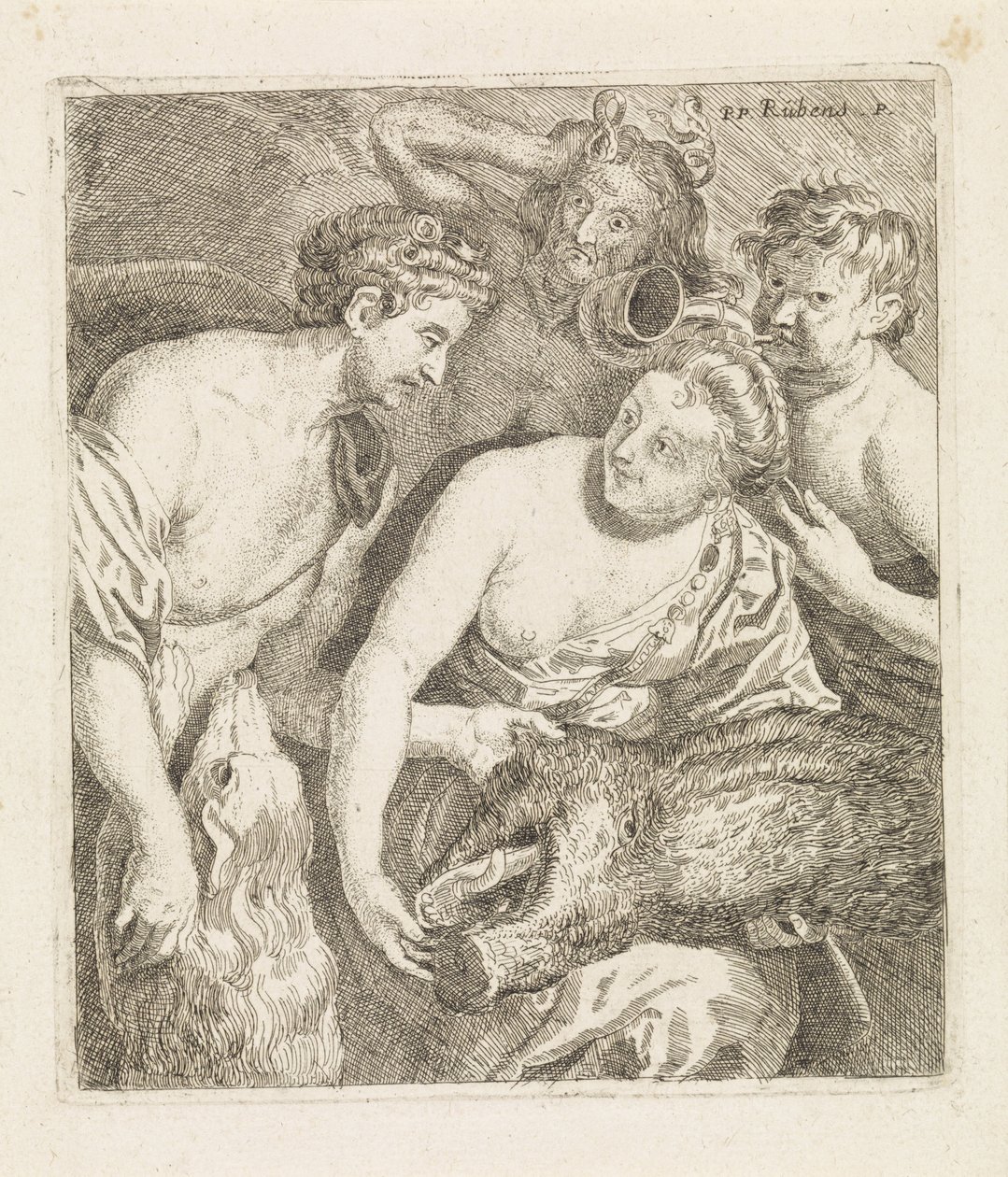 Meleager gibt Atalanta den Kopf des kalydonischen Ebers von Philippe Lambert Joseph Spruyt