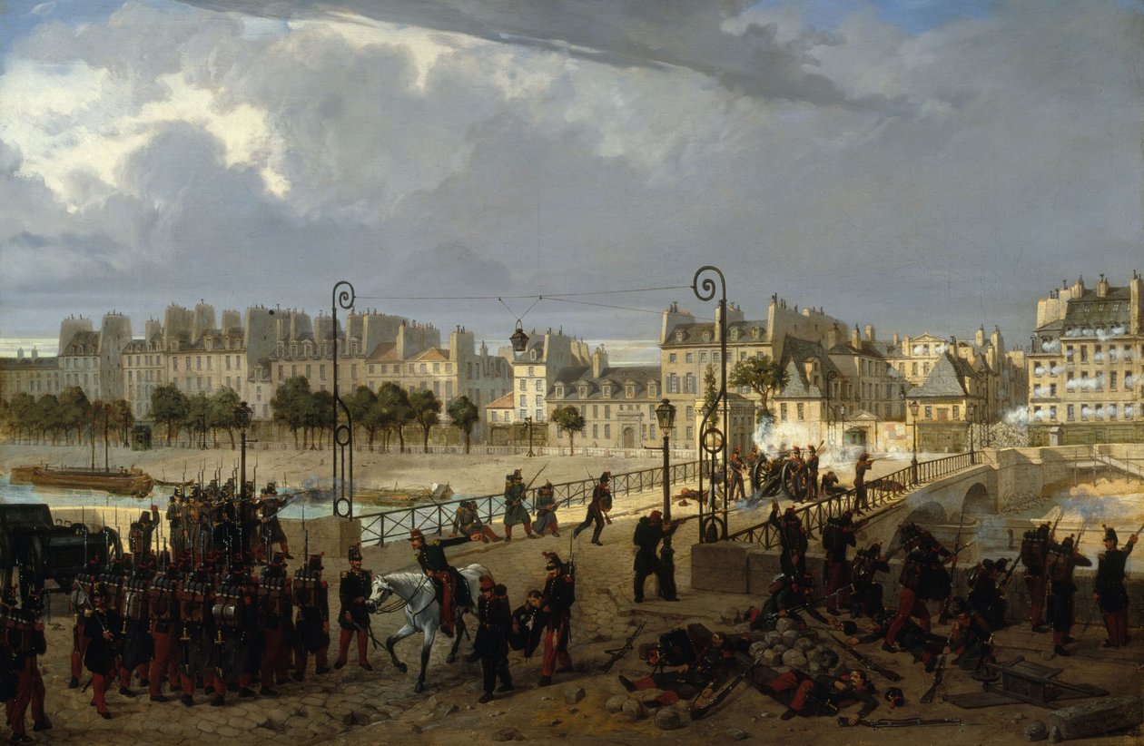 Aufruhrszene an der Pont de l