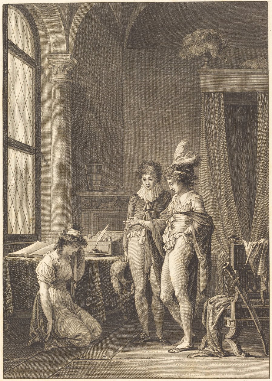 Joconde: Die Vergebung von Philippe Triere after Jean Baptiste Mallet