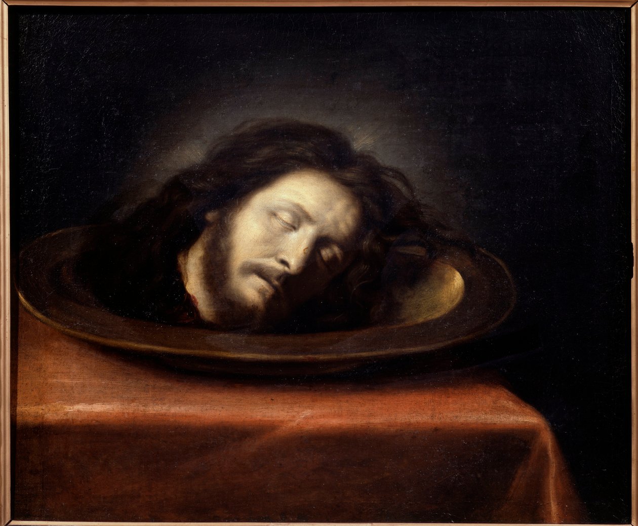 Kopf von Johannes dem Täufer auf einer Platte von Philippe de (school of) Champaigne