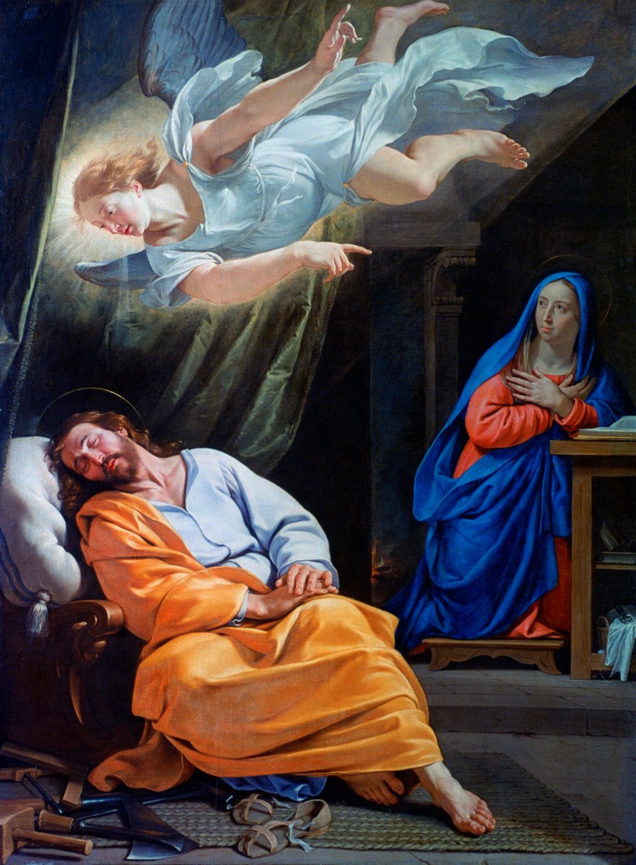 Der Traum von Joseph oder Joseph und der Engel von Philippe de Champaigne