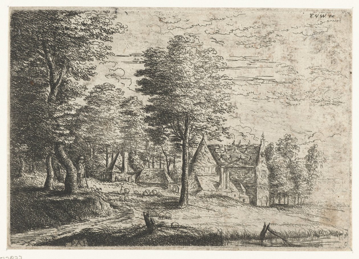 Landschaft mit einem Hirten und seiner Herde von Philips Augustijn Immenraet