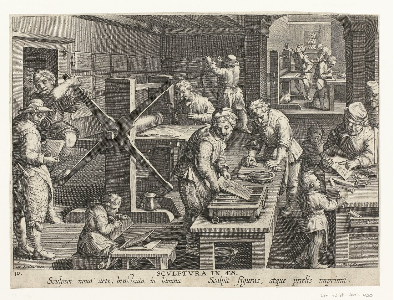 Produktion von Kupferstichen (Titel auf Objekt) Neue Erfindungen und Entdeckungen (Serientitel) Nova Reperta (Serientitel) von Philips Galle (attributed to workshop of)