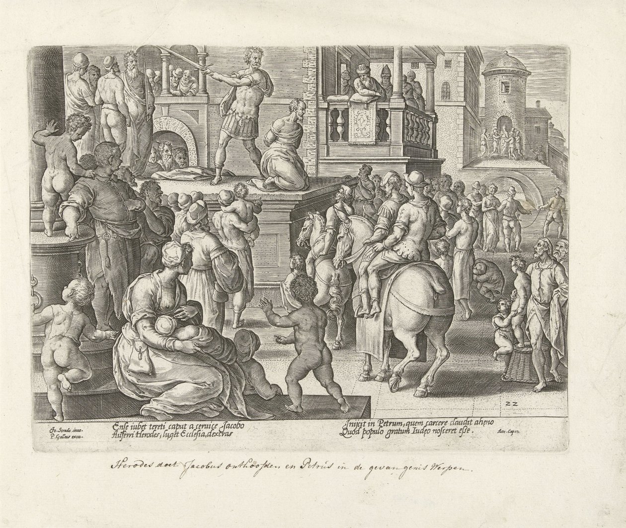 Enthauptung des Jakobus des Älteren (Apostelgeschichte) von Philips Galle (possibly)