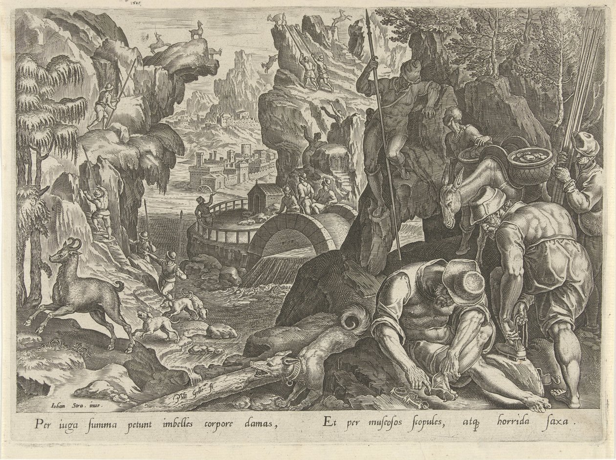 Jagd auf Gämsen von Philips Galle