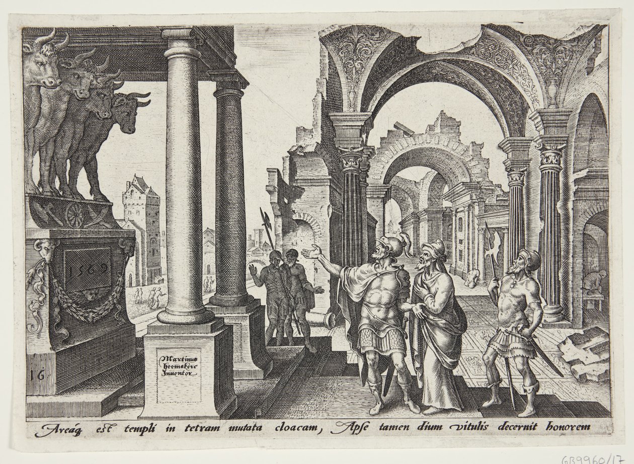 Jehu verehrt die goldenen Kälber von Philips Galle