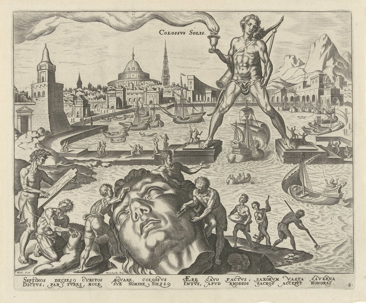 Kolos von Rhodos (Colossvs Solis) (Die acht Weltwunder) von Philips Galle